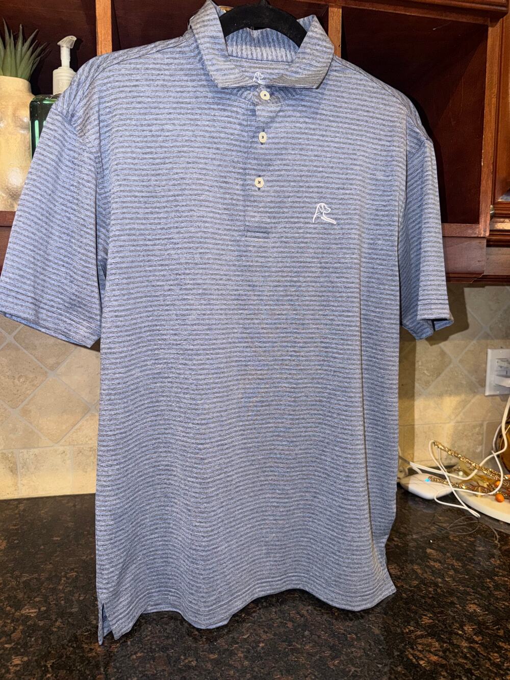 Rhoback Blue Striped Polo Sz. Small